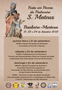 FESTA DO PADROEIRO SO MATEUS, 21, 23 e 24 de setembro 2023