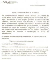 DGAI - Aviso aos Cidados Eleitores