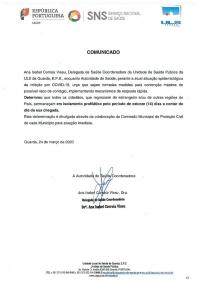 Comunicado Unidade de Sade Pblica
