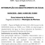 AVISO -ADRA- Interrupo fornecimento de gua sbado 4/04/2020