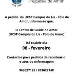 Reabertura UCSP - Campos do Lis - Plo de Amor.
