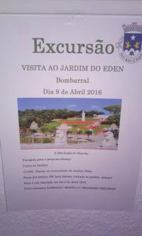 Excursão ao Jardim Eden dia 9 de Abril