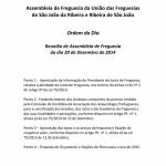 Assembleia de Freguesia - Freguesia de S. Joo da Ribeira e Ribeira de S. Joo - 20 de Dezembro de 2014 - Ordem do Dia